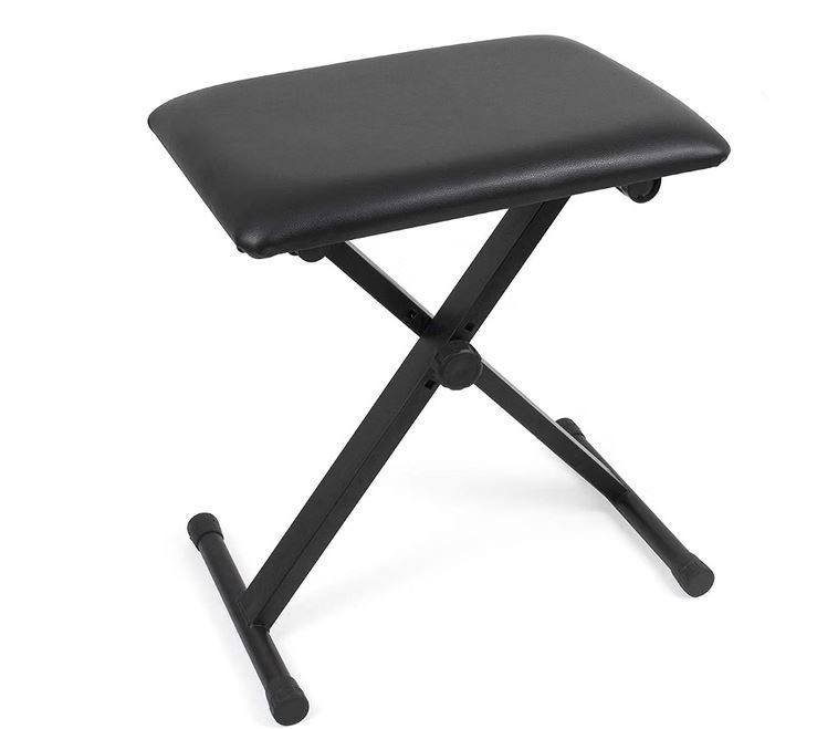 Adjustable padded X-style piano bench